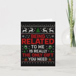 Cartão Ser Parente Meu Natal Divertido Família Xmas Roupa