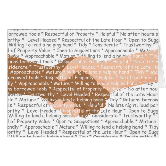 Cartão Ser um bom vizinho (Frente horizontal)