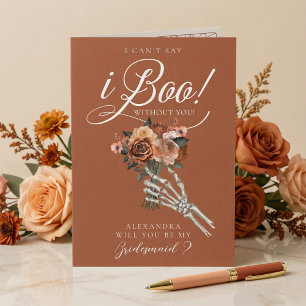 Cartão Será Minha Dama de Honra? Bouquet Floral Gótico de