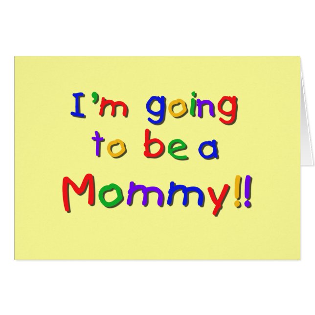 Cartão Será uma Mamãe de cores primárias (Frente Horizontal)