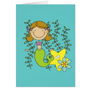 Cartão Sereia Brown Haired