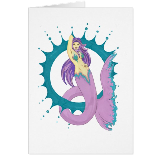 Cartão sereia com círculo (Frente)