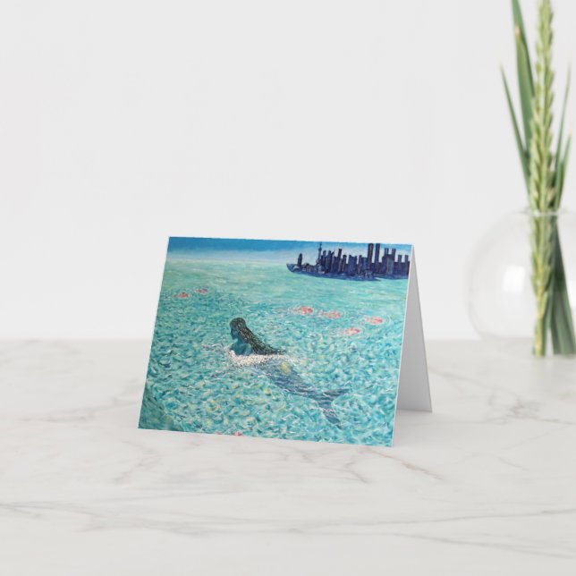 Cartão Sereia contra a maré (Frente)