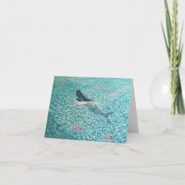 Cartão Sereia contra a maré (Frente)