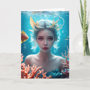 Cartão Sereia de Feliz Aniversário Personalizada