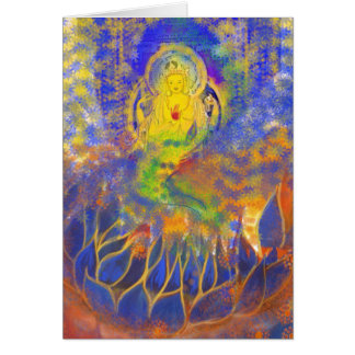 Cartão Sereia dourada estrelado