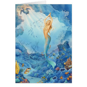 Cartão Sereia e golfinhos por Scot Howden