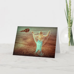 Cartão Sereia Por Sea Vintage Teal Brown