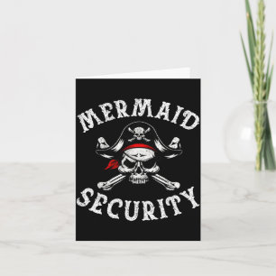 Cartão Sereia segurança pirata engraçado pai família de s