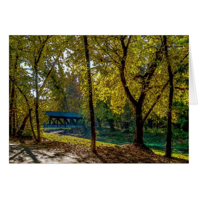 Cartão Serene Autumn Walk Painterly (Frente horizontal)
