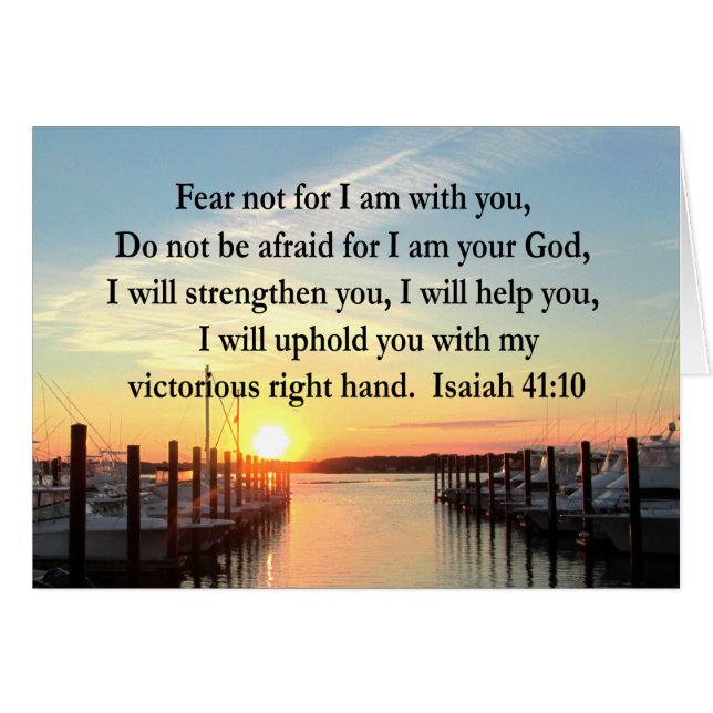 CARTÃO SERENE ISAIAH 41:10 DESIGN DE FOTOGRAFIA DO SOL (Frente horizontal)