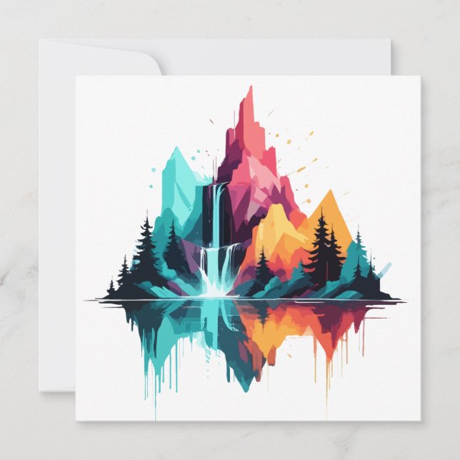 Cartão Serene Landscape Calm Tranquil Nature Mounts (Frente)