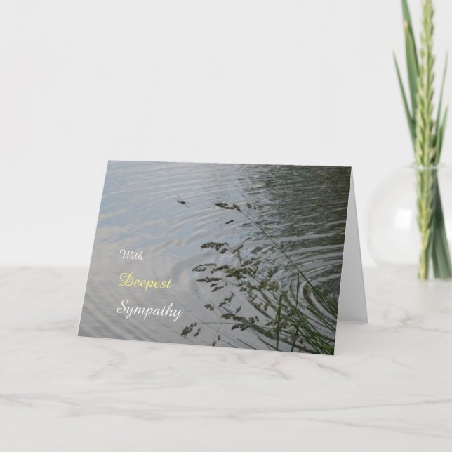 Cartão Serene Water with Dragonfly Simpatiy Greeting Card (Frente)