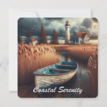 Serenidade Costeira: Farol e Rowboat