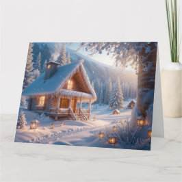 Cartão Serenidade Nevosa: Desejos Quentes para um Ano Nov