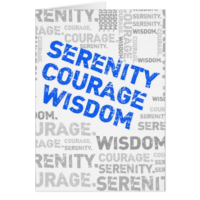 Cartão Serenity Courage Wisdom word colage (Frente)