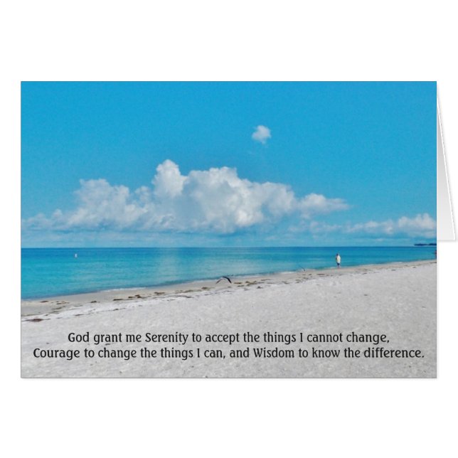Cartão Serenity Prayer Beachscape (Frente Horizontal)