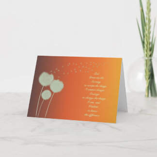 Cartão Serenity Prayer dandelions
