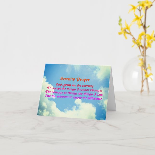 Cartão Serenity Prayer Inspiration Card Blue Sky (Flor Amarela)