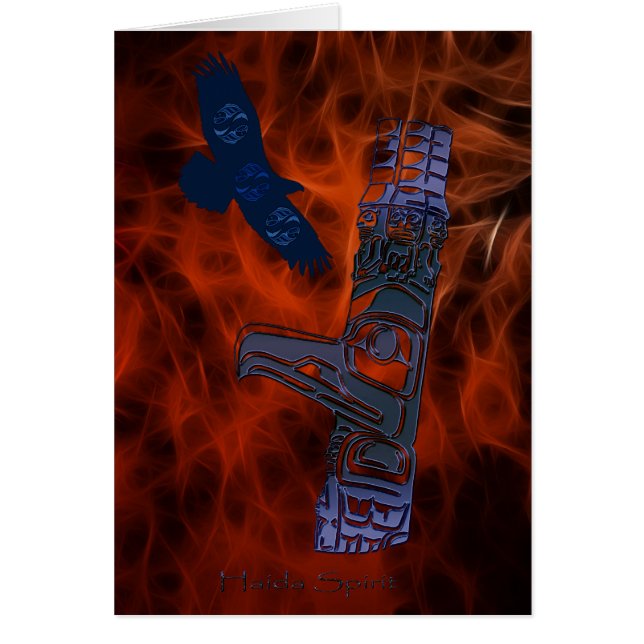 Cartão Série Haida Eagle & Totem Pole Art (Frente)
