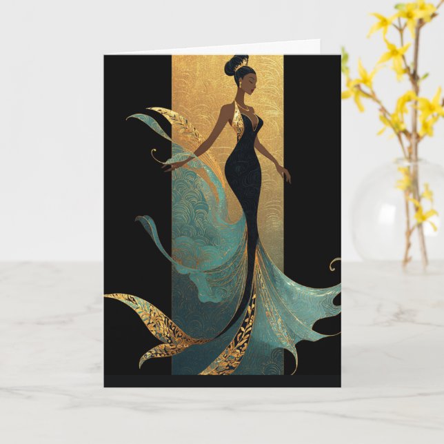 CARTÃO SÉRIE MERMAID NOIR #1  (Flor Amarela)