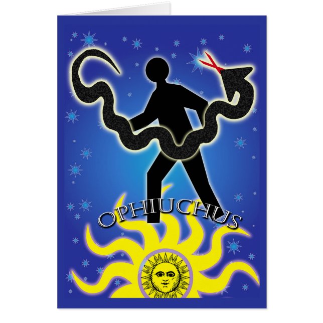 Cartão Serpentarius Ophiuchus, o Portador Serpente (Frente)