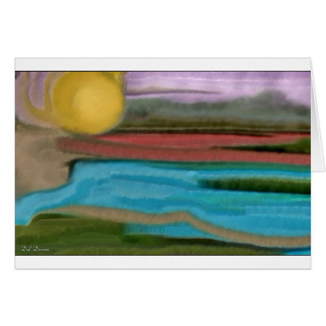 Cartão Serra Sunrise Abstrato Art (Frente Horizontal)