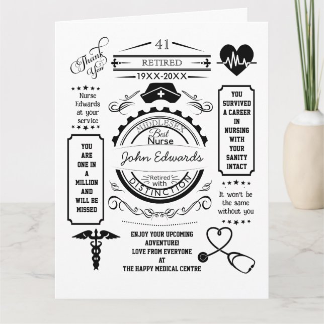 Cartão serviço de enfermagem de longa duração que deixa d (Frente)