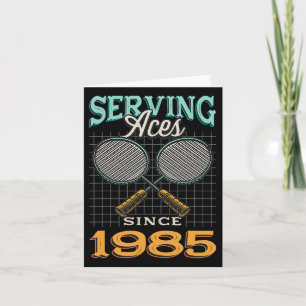 Cartão Servindo Aces Desde 1985 Badminton Nasceu 40º