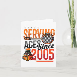 Cartão Servindo Aces Desde 2005 Badminton Lover 20
