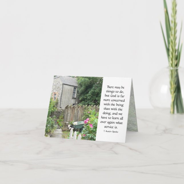 Cartão Servindo Deus... Notecard (Frente)