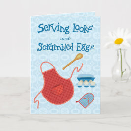 Cartão Servindo Looks e Ovos Mexidos - Avental Retro