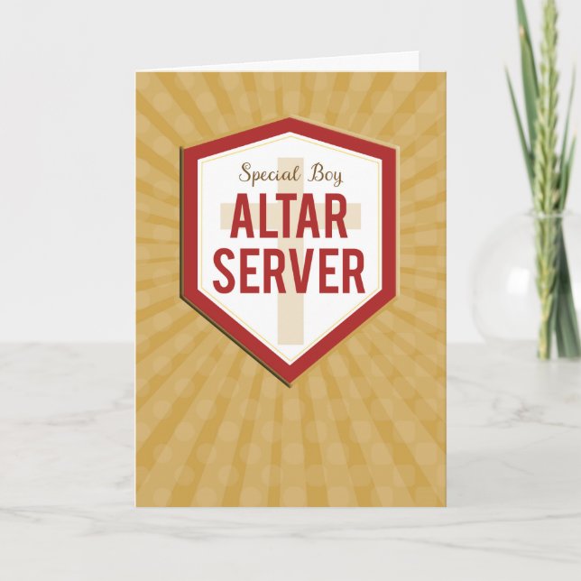 Cartão Servo de Altar Menino Especial Parabéns Explosão d (Frente)