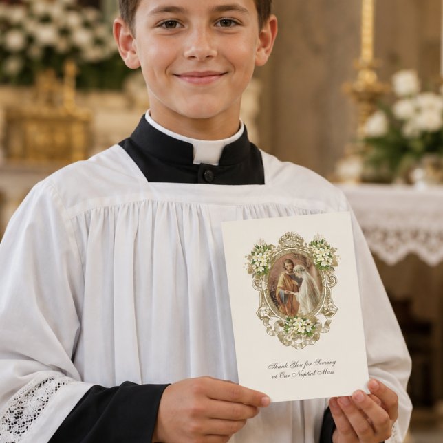 Cartão Servo Tradicional do Altar de Casamento Católico (Criador carregado)