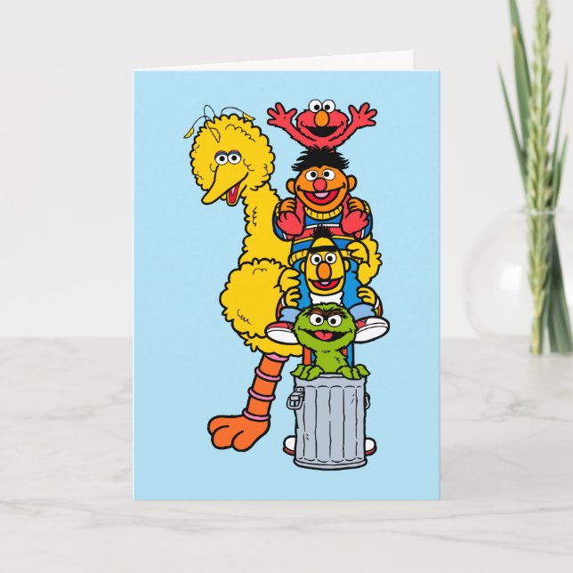 Cartão Sesame Street | Feliz Aniversário Amigos (Frente)