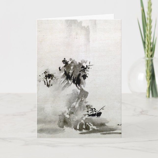 Cartão Sesshu Toyo Haboku-Sansui Landscape Poster (Frente)