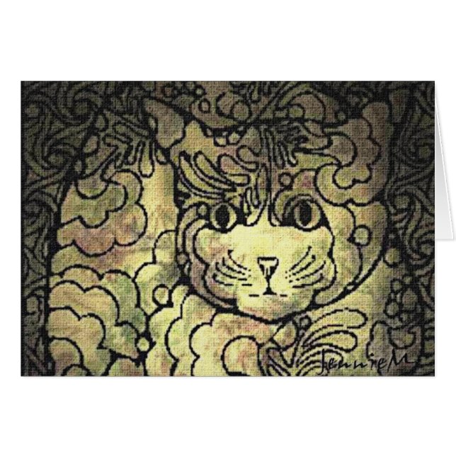 Cartão Sesta do gato (Frente Horizontal)