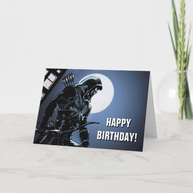 Cartão Seta verde da seta | no luar (Frente)