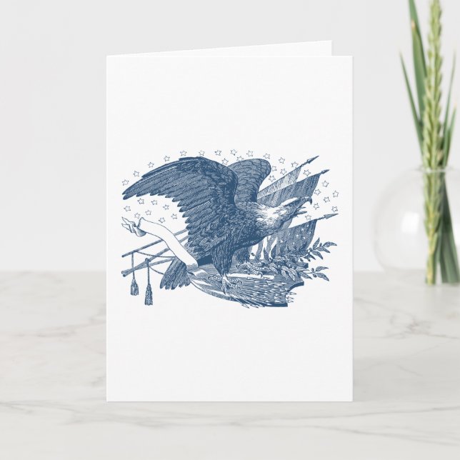 Cartão Setas gritando patrióticas da bandeira de Eagle (Frente)