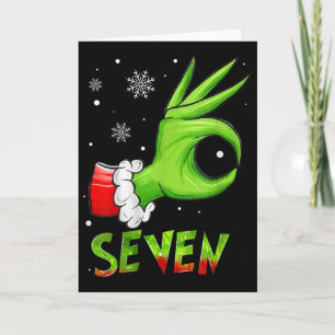 Cartão Sete 6 7 Meme Santa Natal Xmas Professor Engraçado