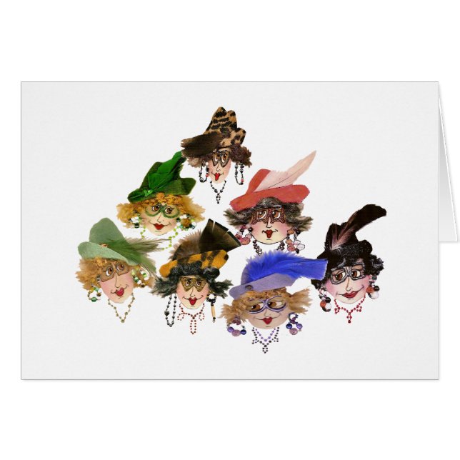 Cartão Sete mulheres saudáveis (Frente horizontal)