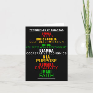 Cartão Sete Princípios Da África Do Natal De Kwanzaa