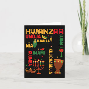 Cartão Sete Princípios do Kwanzaa Orgulhosamente Afro-Ame