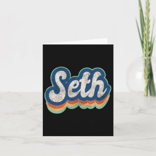 Cartão Seth Primeiro Nome Menino Estilo Vintage 70s 80s P