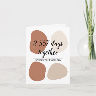 Cartão Sétimo aniversário do casamento da 7 moderna