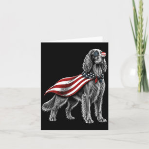 Cartão Setter Irlandês 4 De Julho Cão Bandeira Americana
