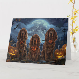 Cartão Setter Vermelho Irlandês Halloween Assustador