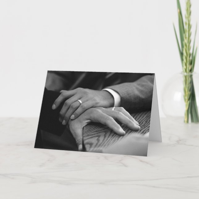 Cartão Seu e suas alianças de casamento (Frente)