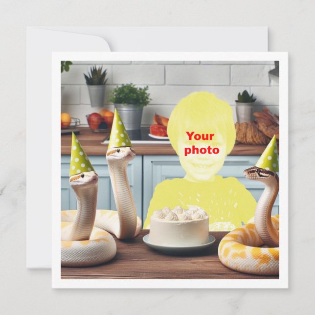 Cartão Seu filho com cobras, aniversário de cobra, cobra (Frente)