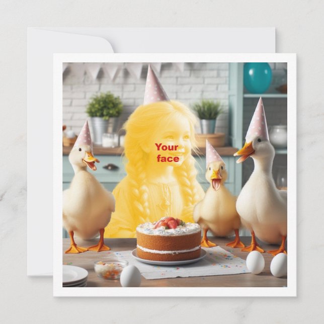 Cartão Seu filho com patos, aniversário do pato, Páscoa d (Frente)